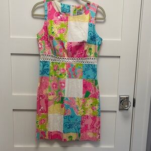 Lilly Pulitzer Vintage Patchwork Print Sleeveless Dress - Size 4